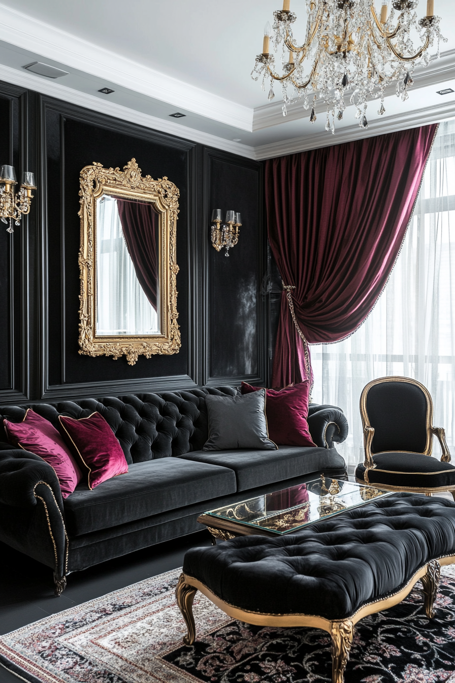 black-and-gold-living-room