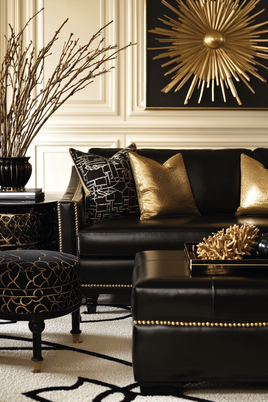 black-and-gold-living-room