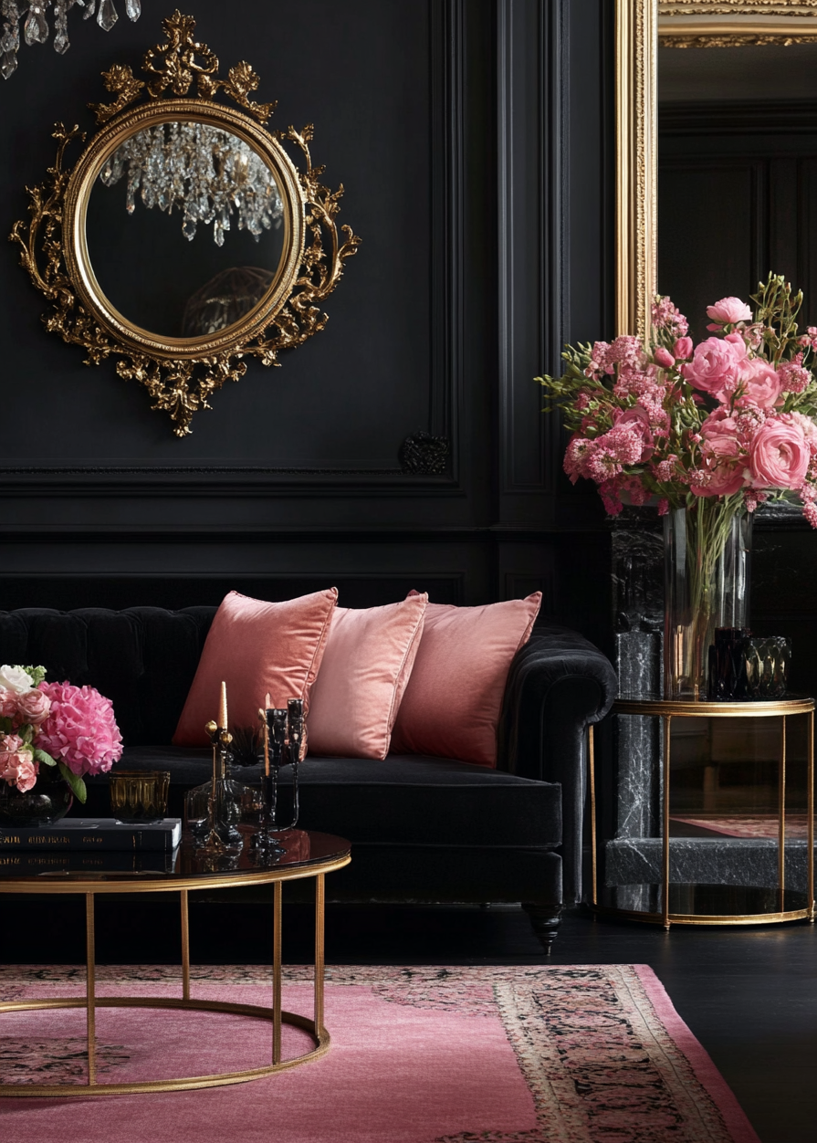 black-and-gold-living-room