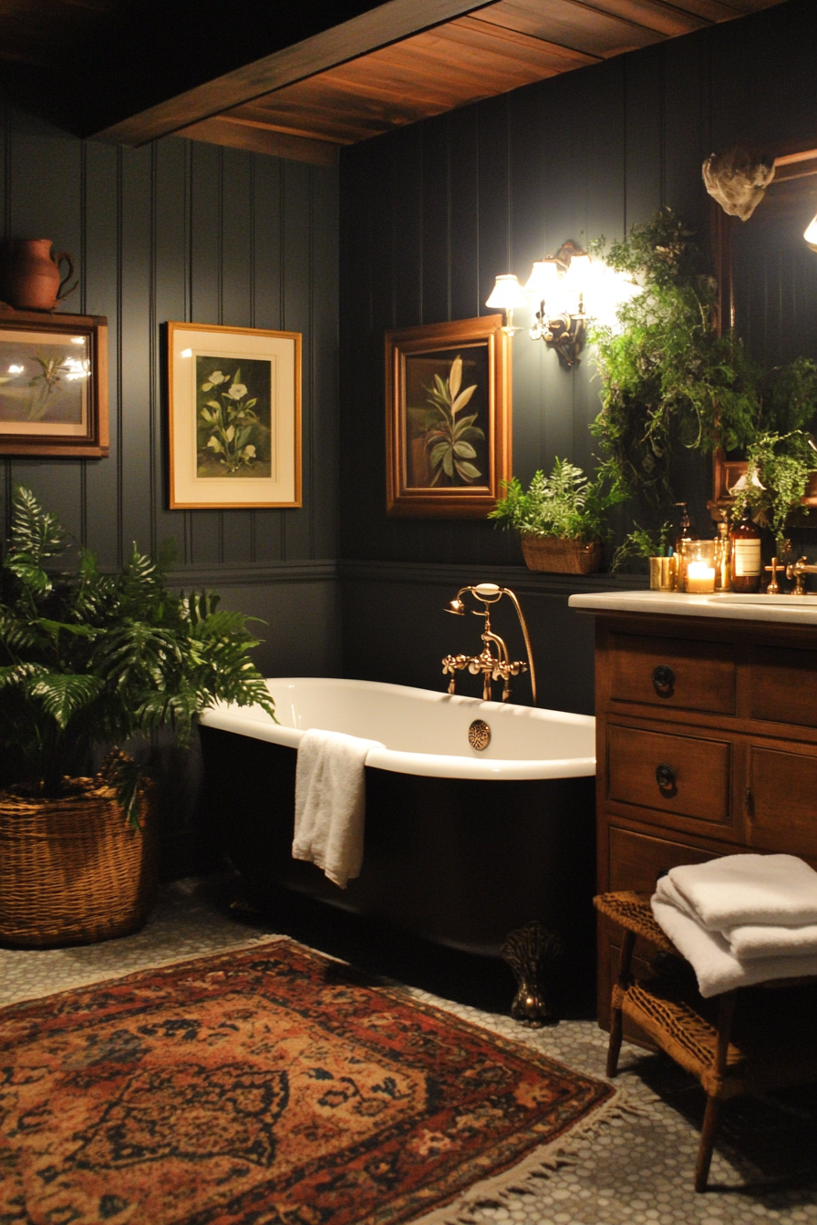 dark academia bathroom