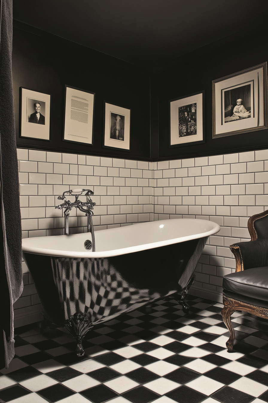 dark academia bathroom