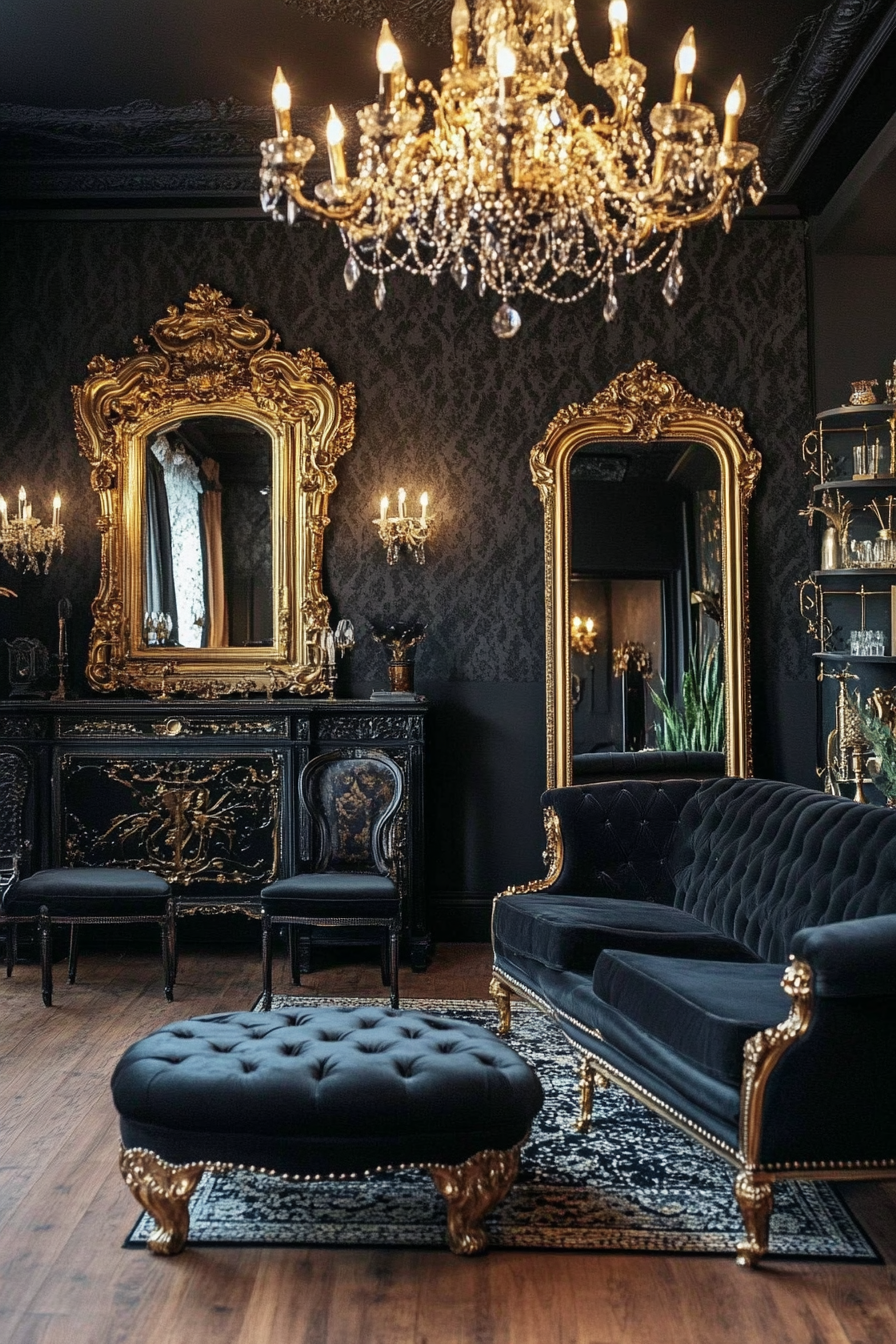 black-and-gold-living-room
