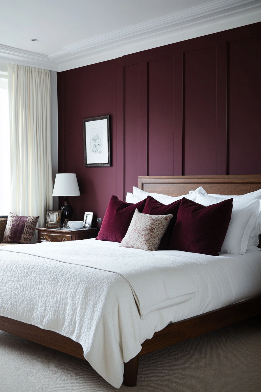 maroon-bedroom