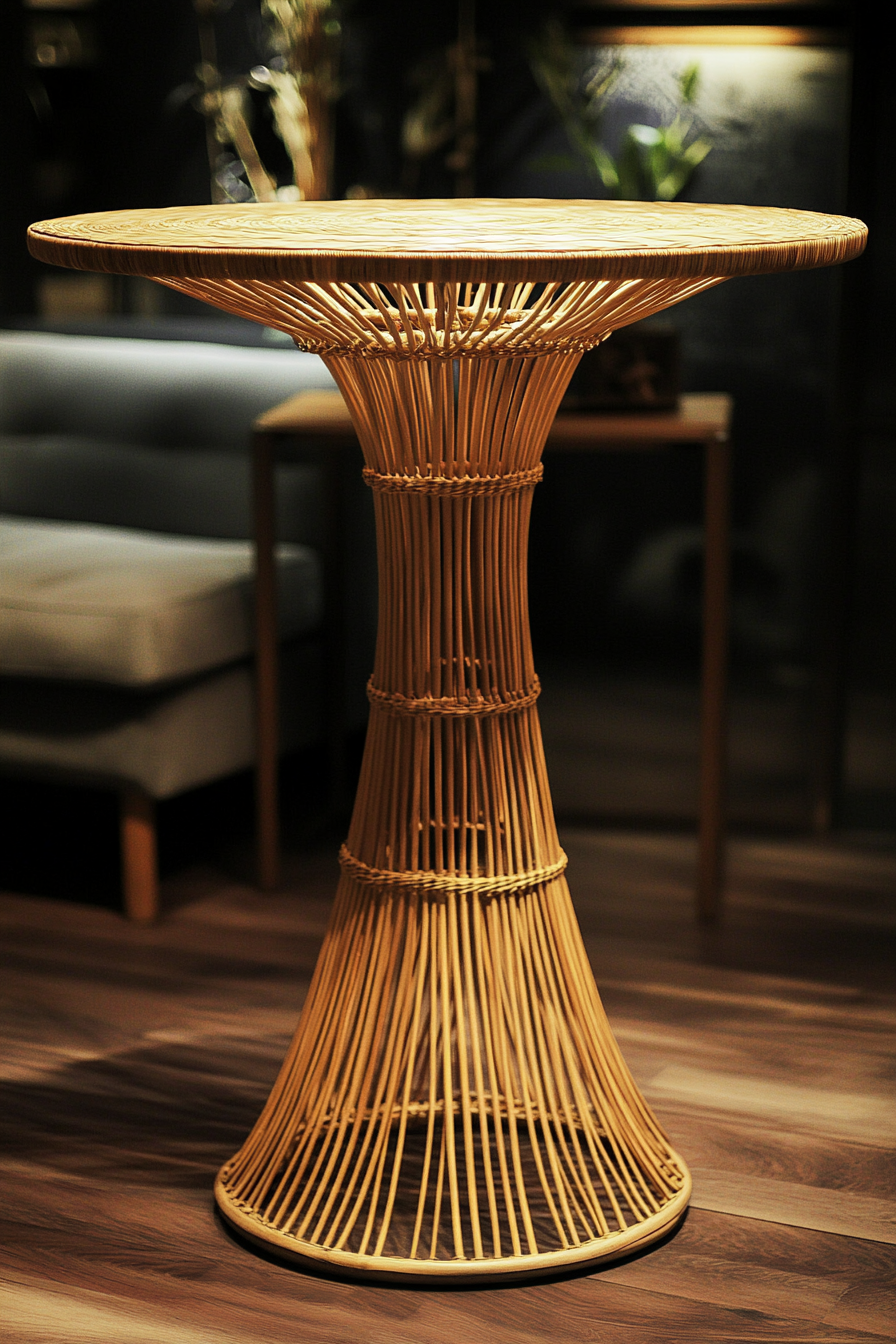 bar table behind couch