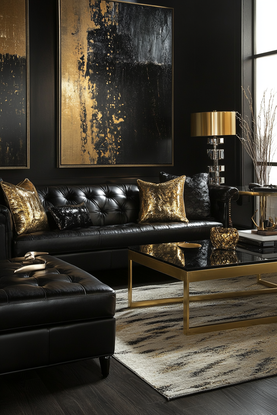 black-and-gold-living-room