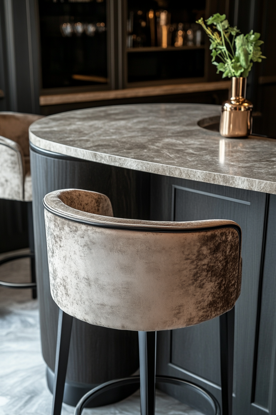 bar table behind couch