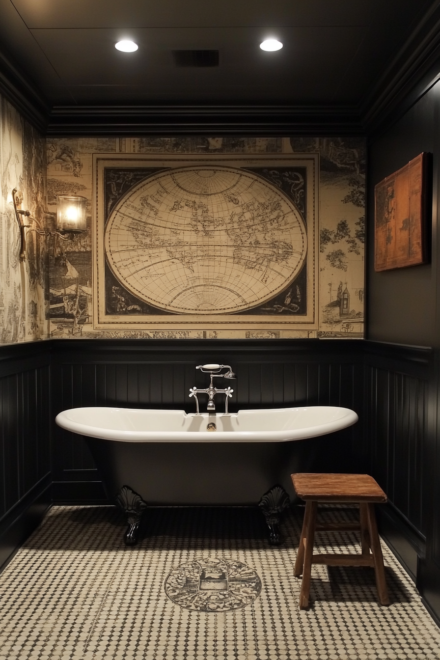 dark academia bathroom