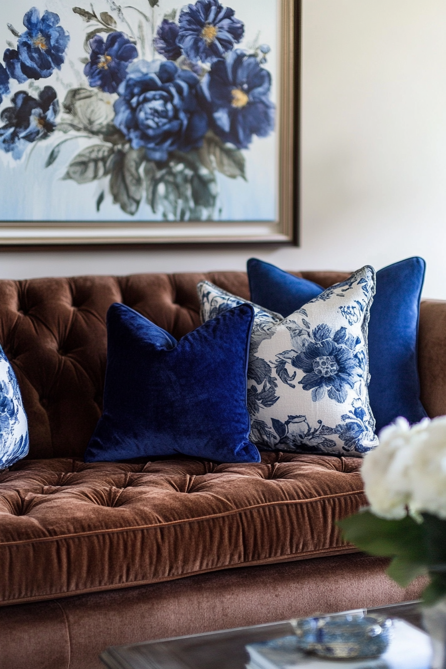 chocolate brown couch living room ideas