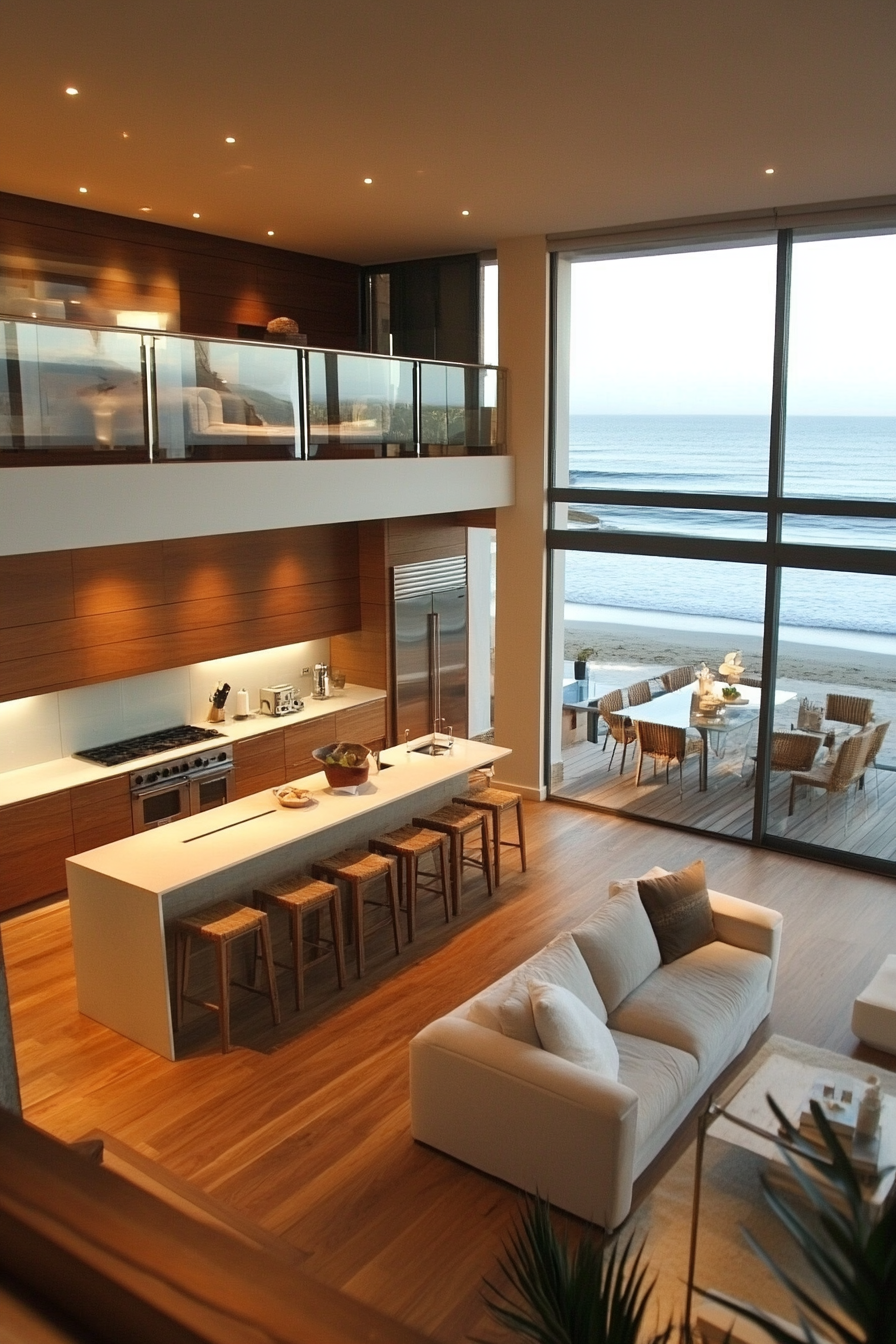 kitchen and living room combo