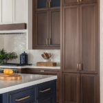 8+ Kitchens That Rock Brown Cabinets & White Counters