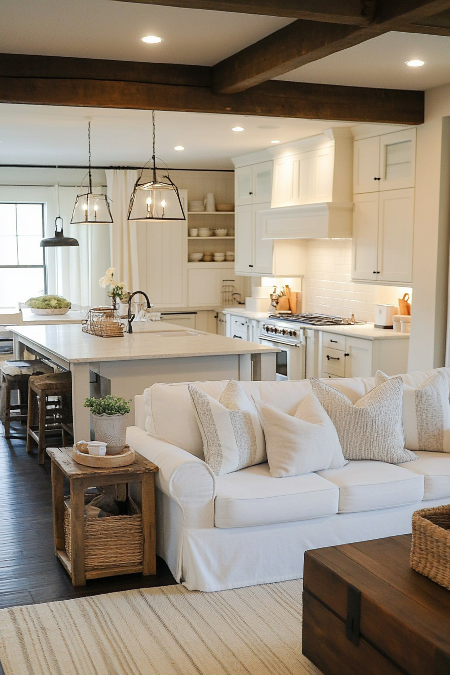 kitchen and living room combo