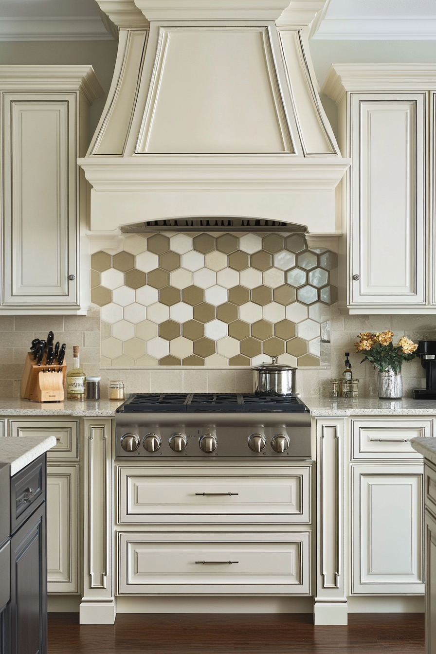 kitchen backsplash with white cabinets