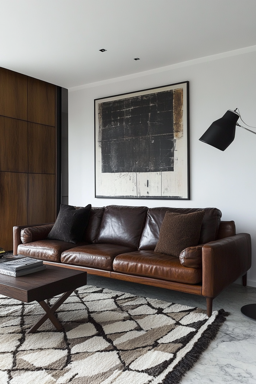 dark-brown-leather-sofa-living-room