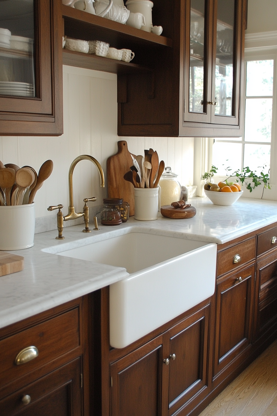 brown-cabinets-white-counter