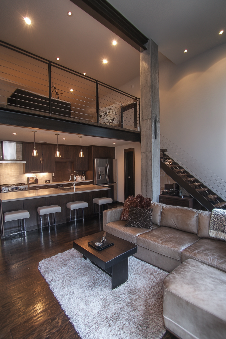 kitchen and living room combo