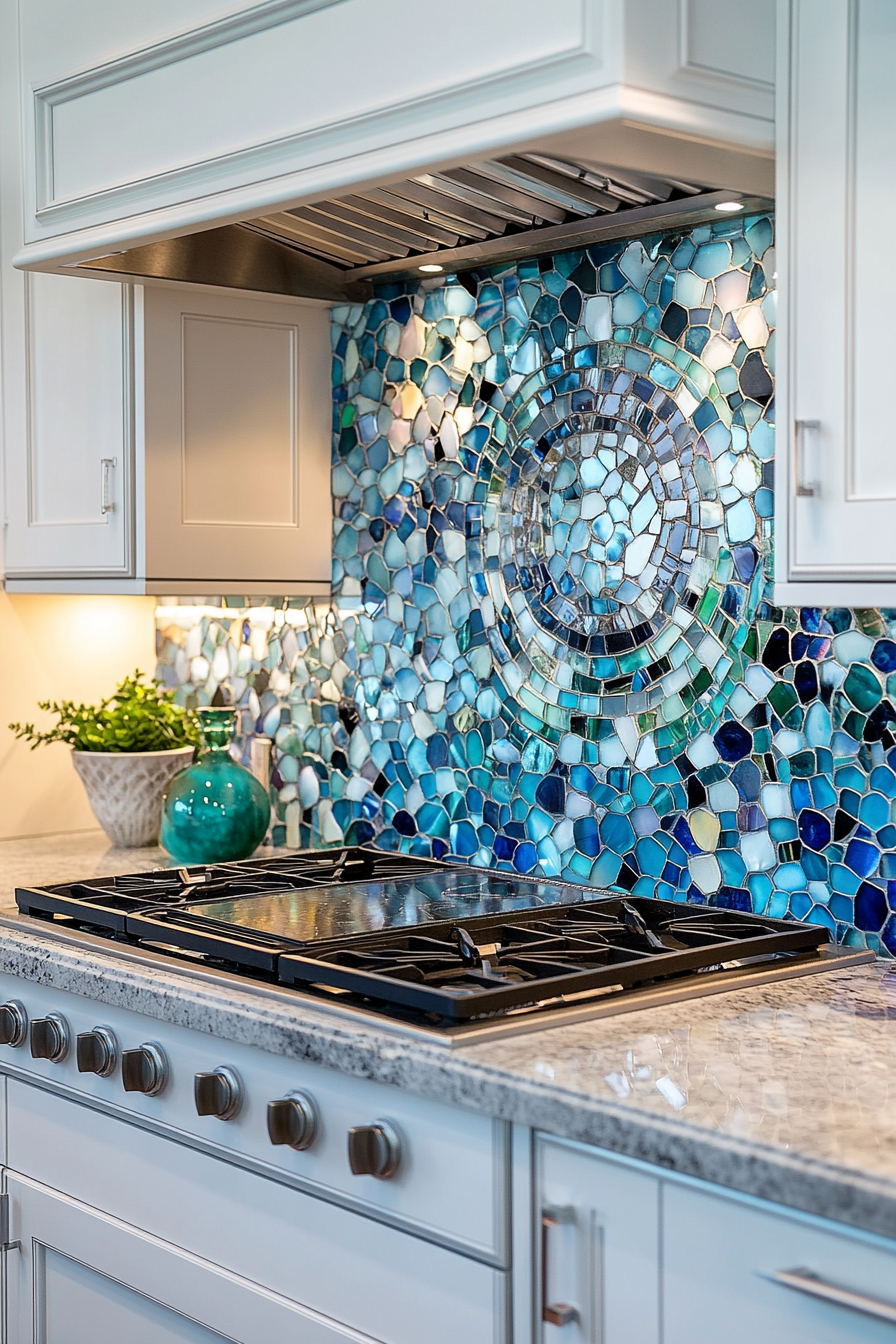 kitchen backsplash with white cabinets
