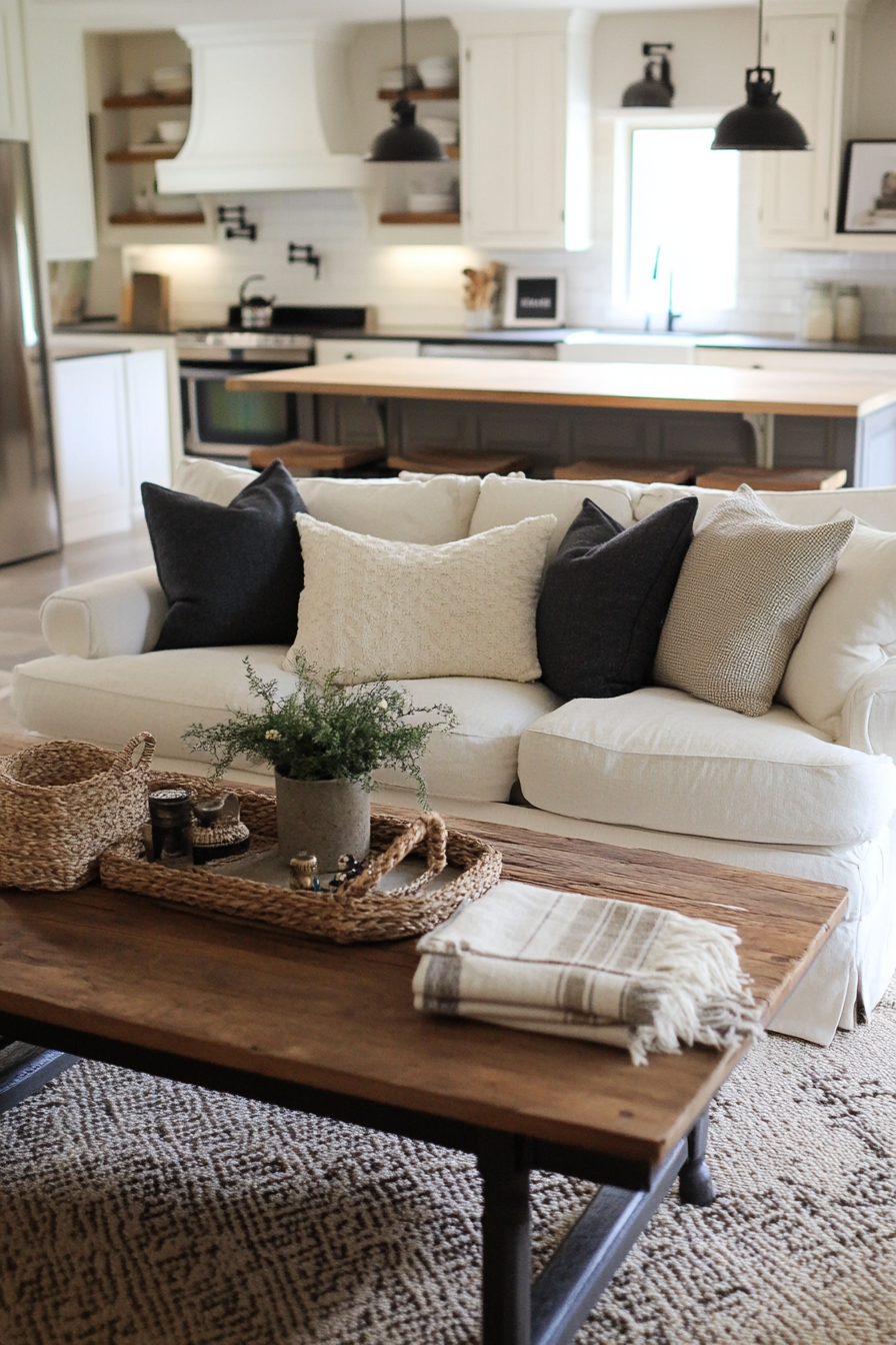 kitchen and living room combo