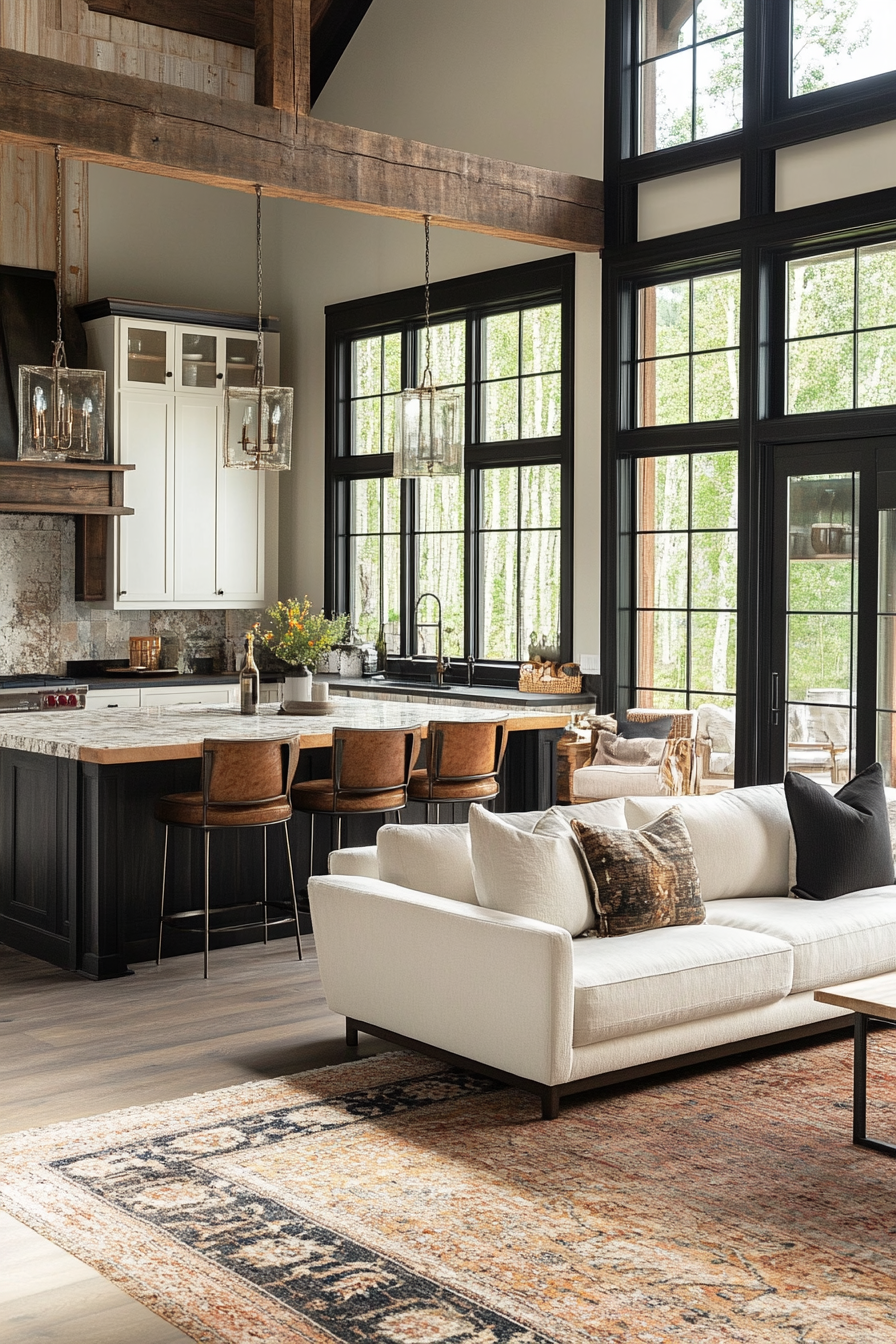 kitchen and living room combo