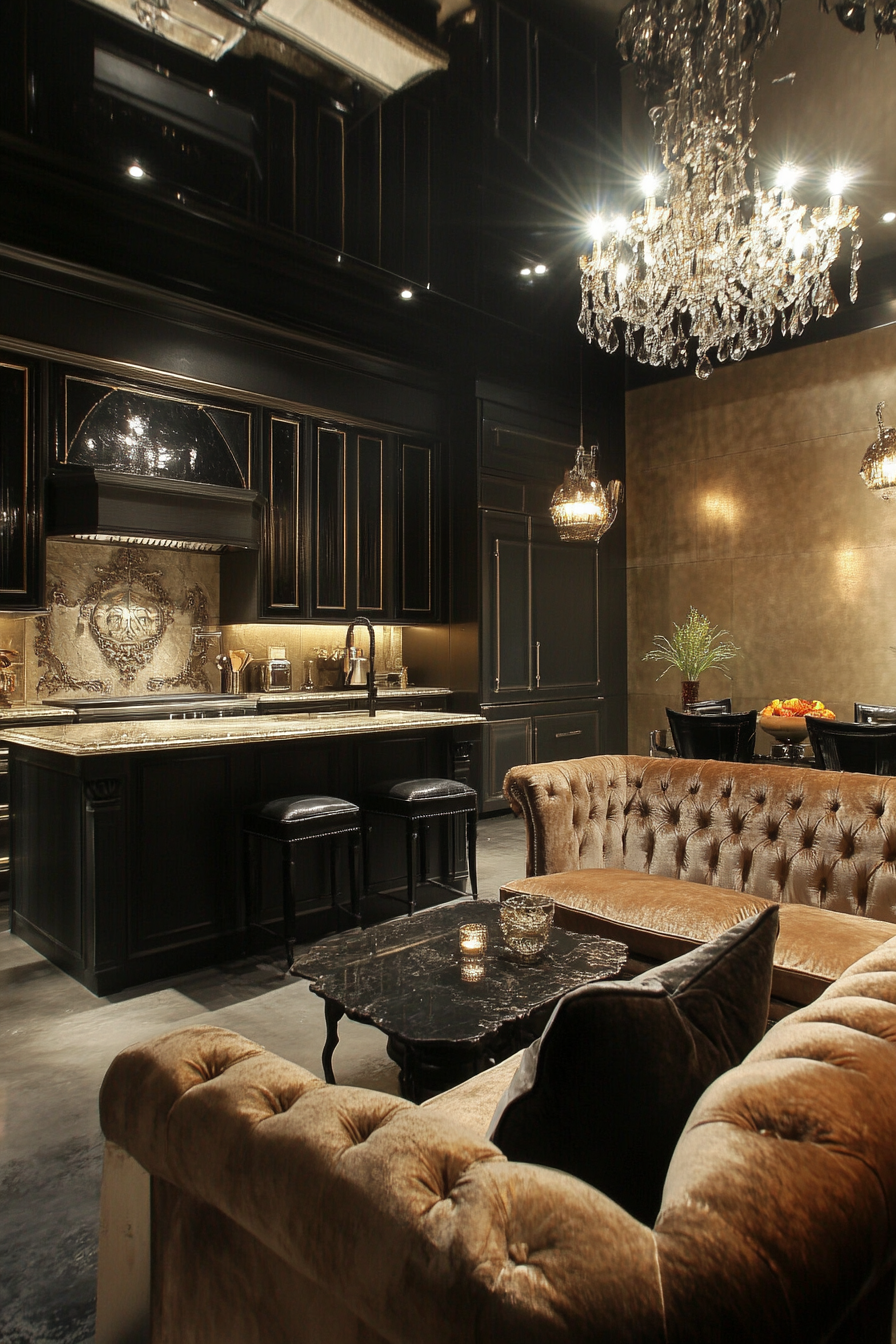 kitchen and living room combo