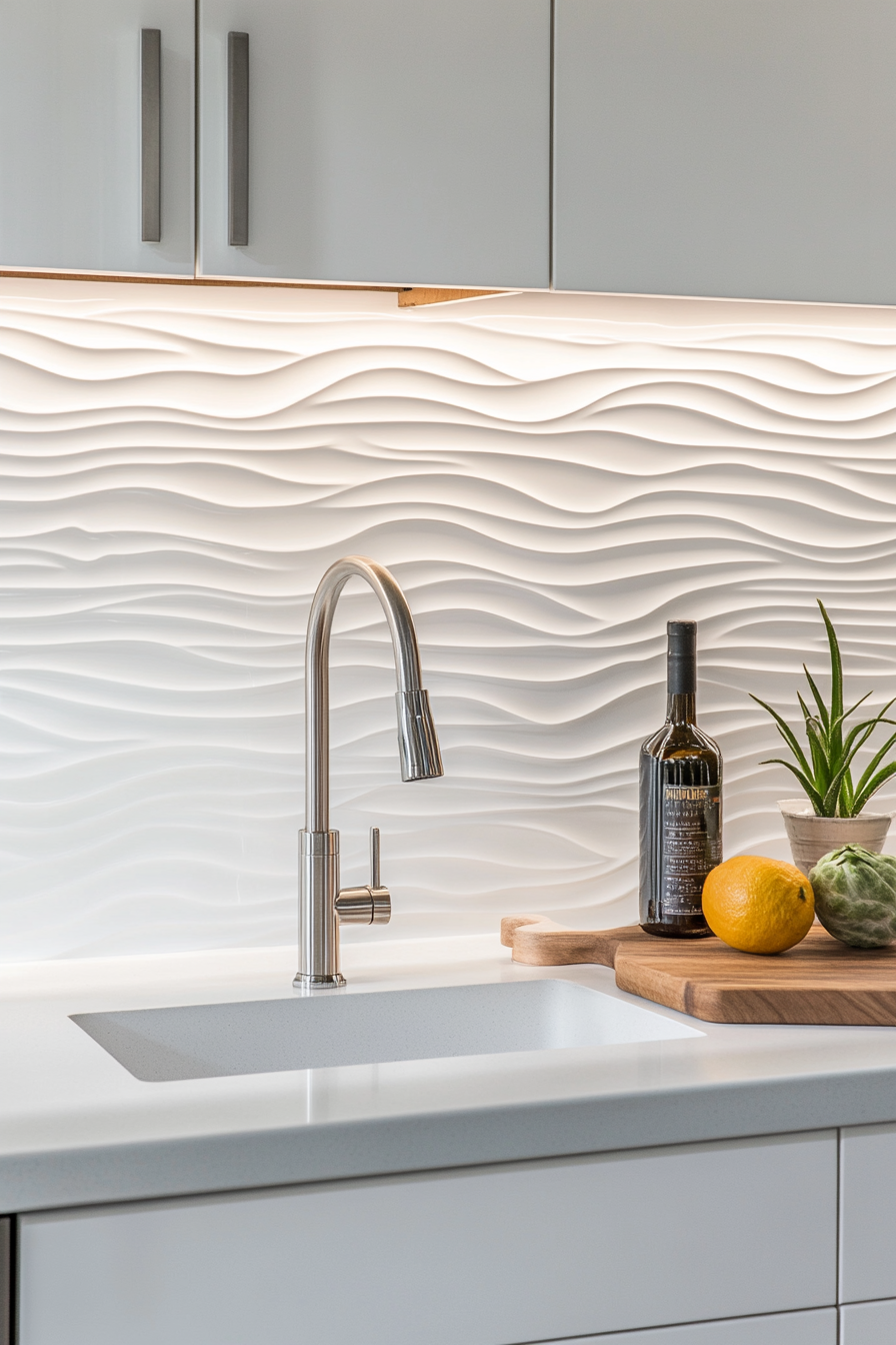 kitchen backsplash with white cabinets