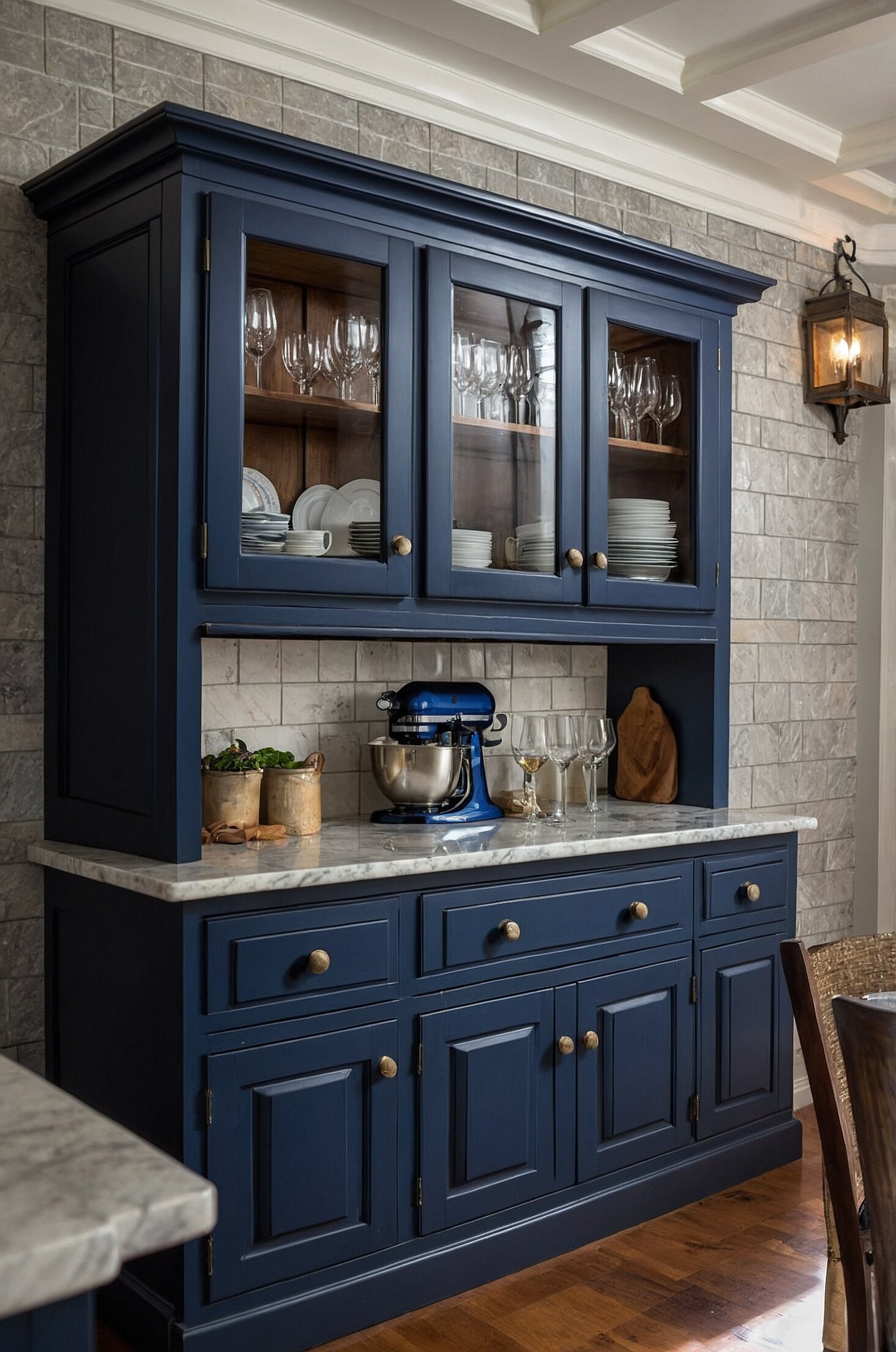 navy kitchen cabinets