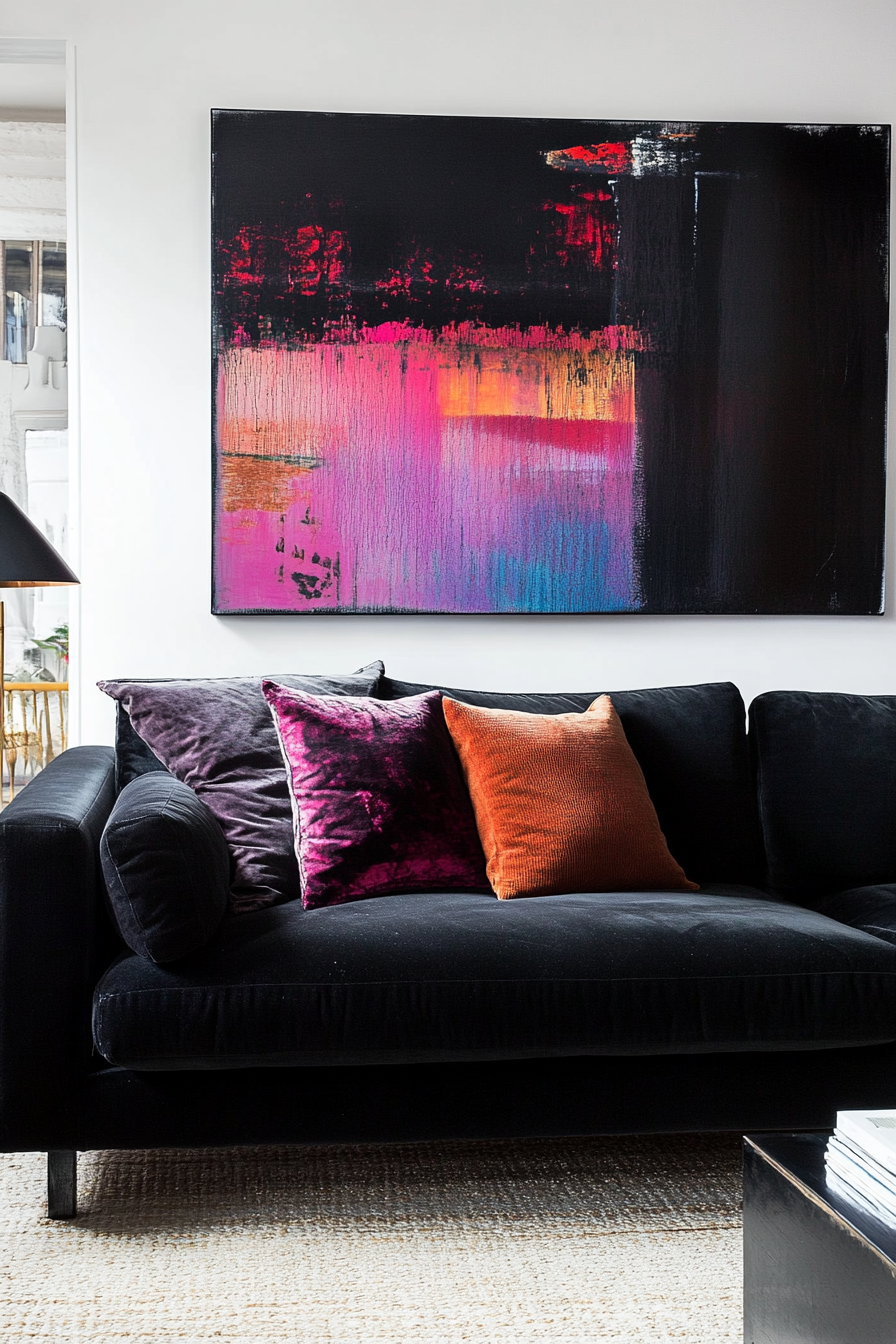 black-sofa-living-room-decor