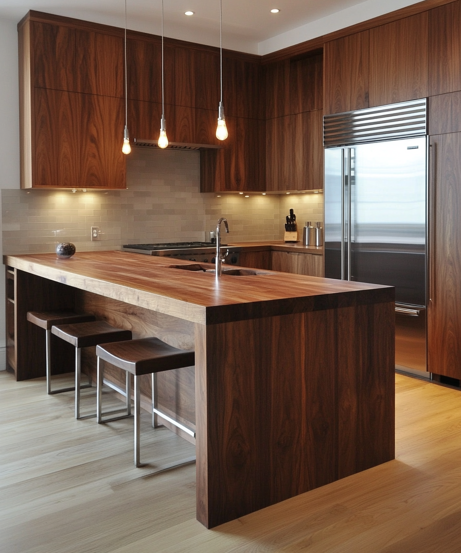 dark wood kitchen cabinets