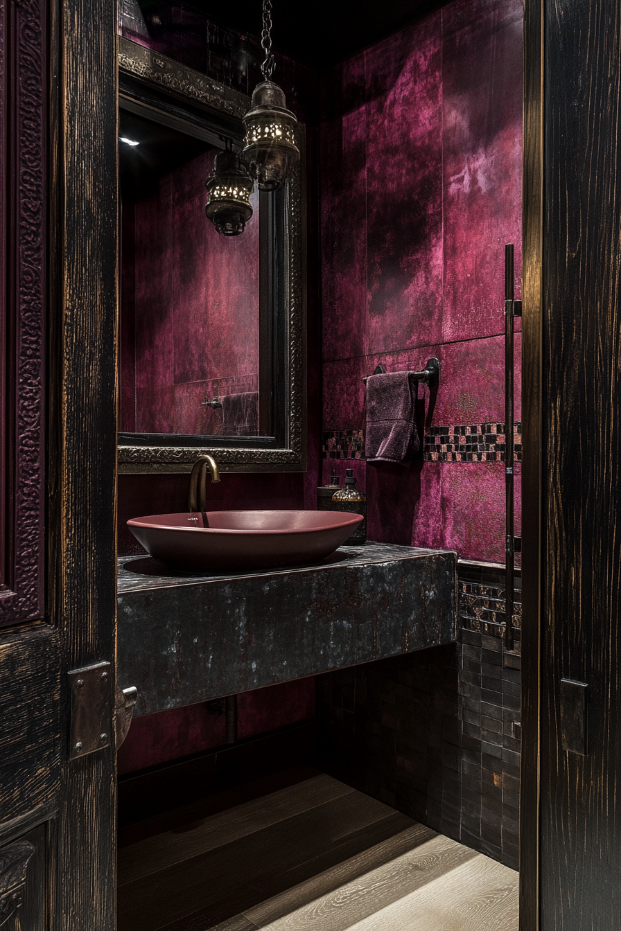 burgundy-bathroom