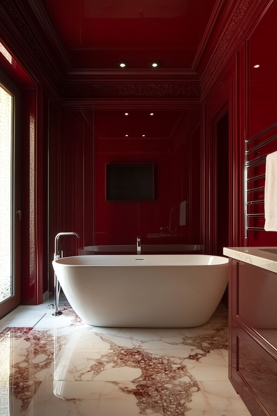 burgundy-bathroom