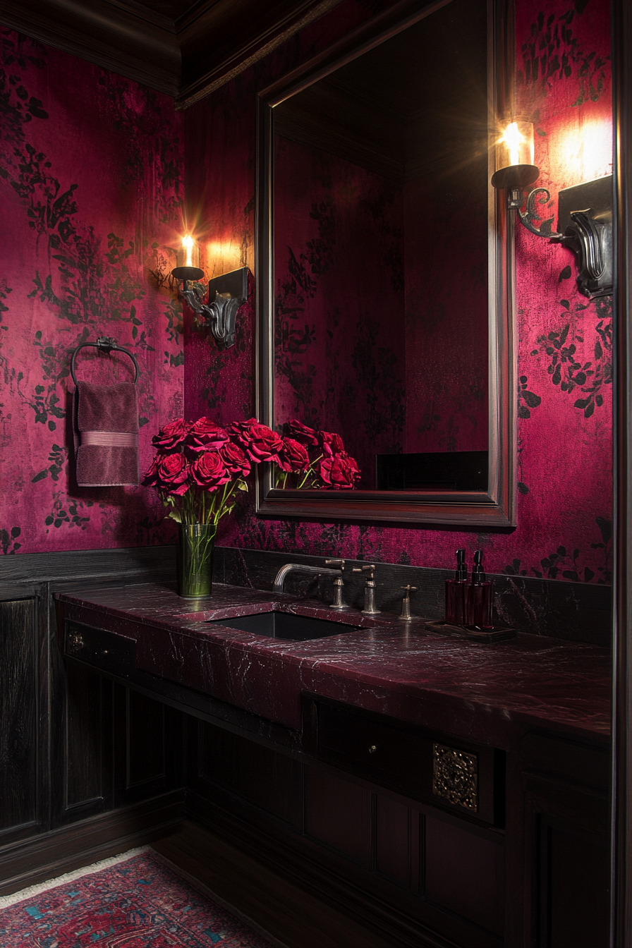 burgundy-bathroom