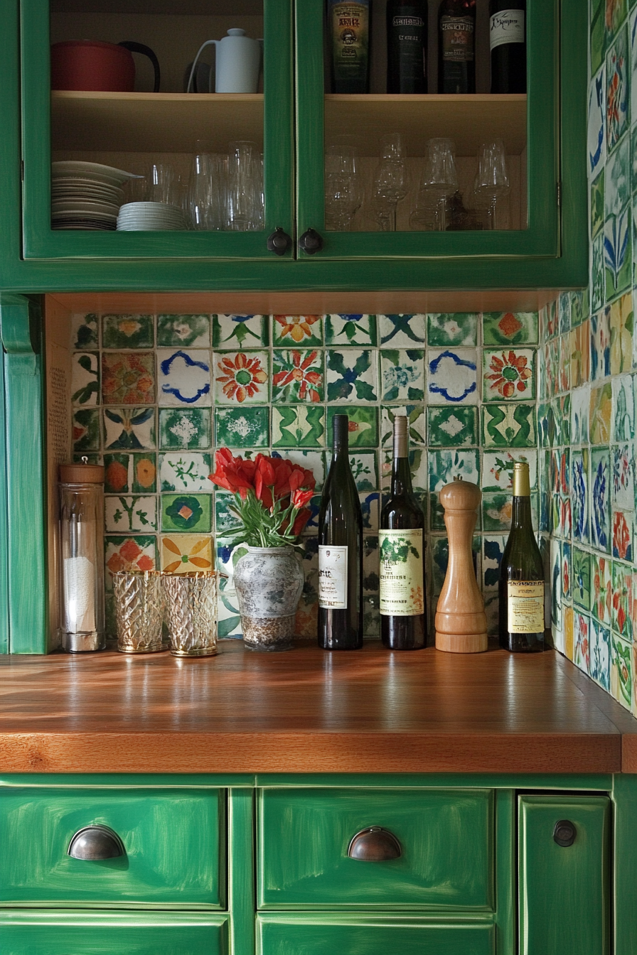 green-kitchen-cabinets