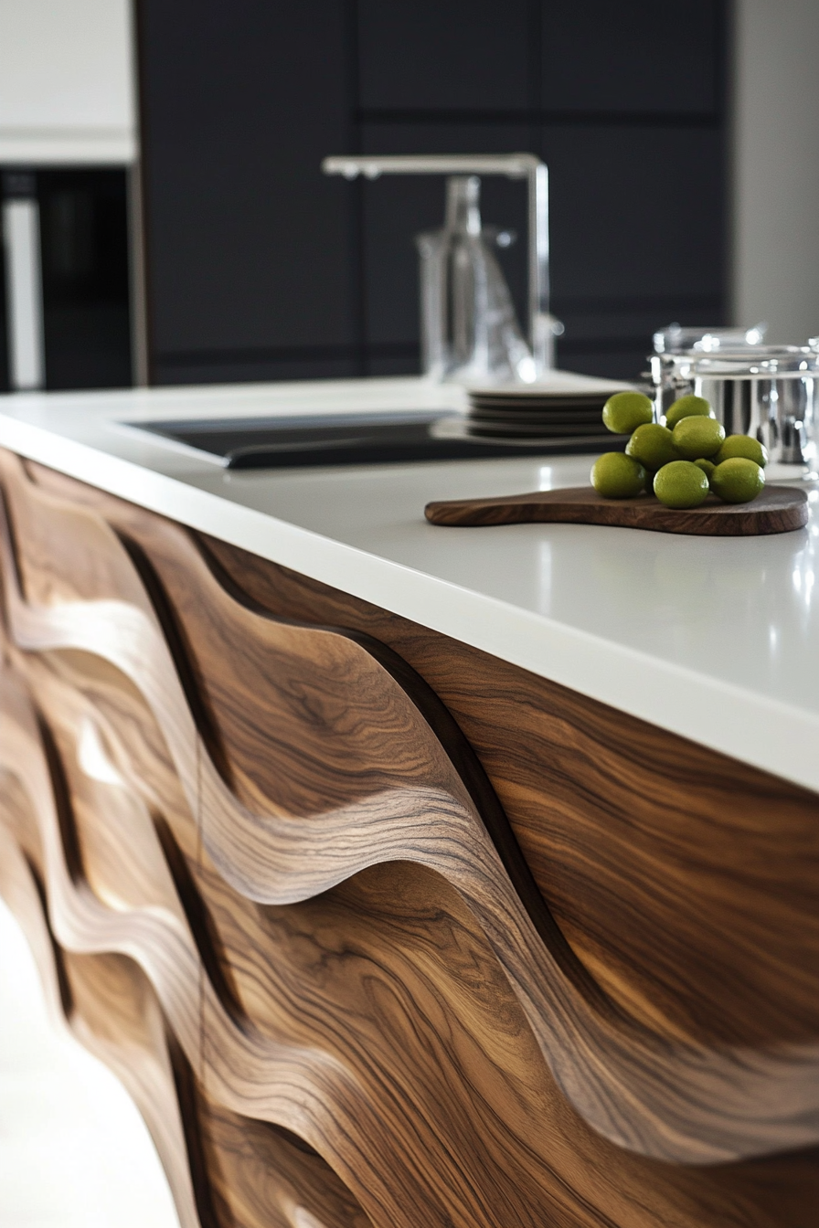 dark wood kitchen cabinets