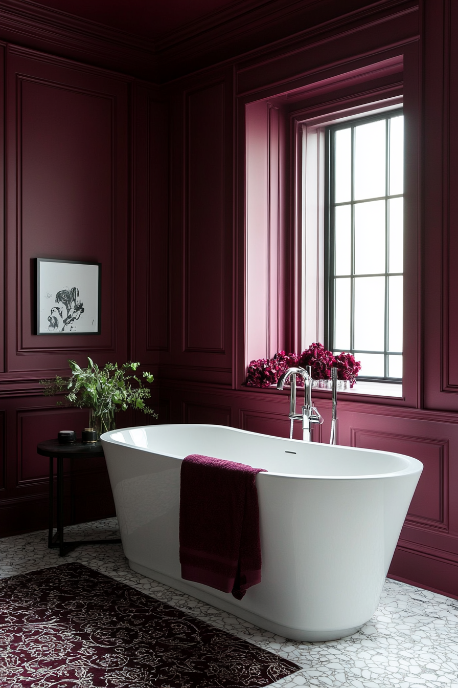 burgundy-bathroom