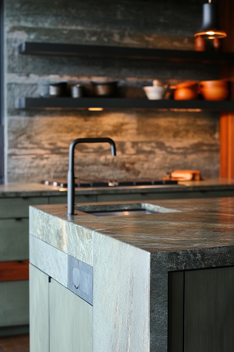 green-kitchen-cabinets