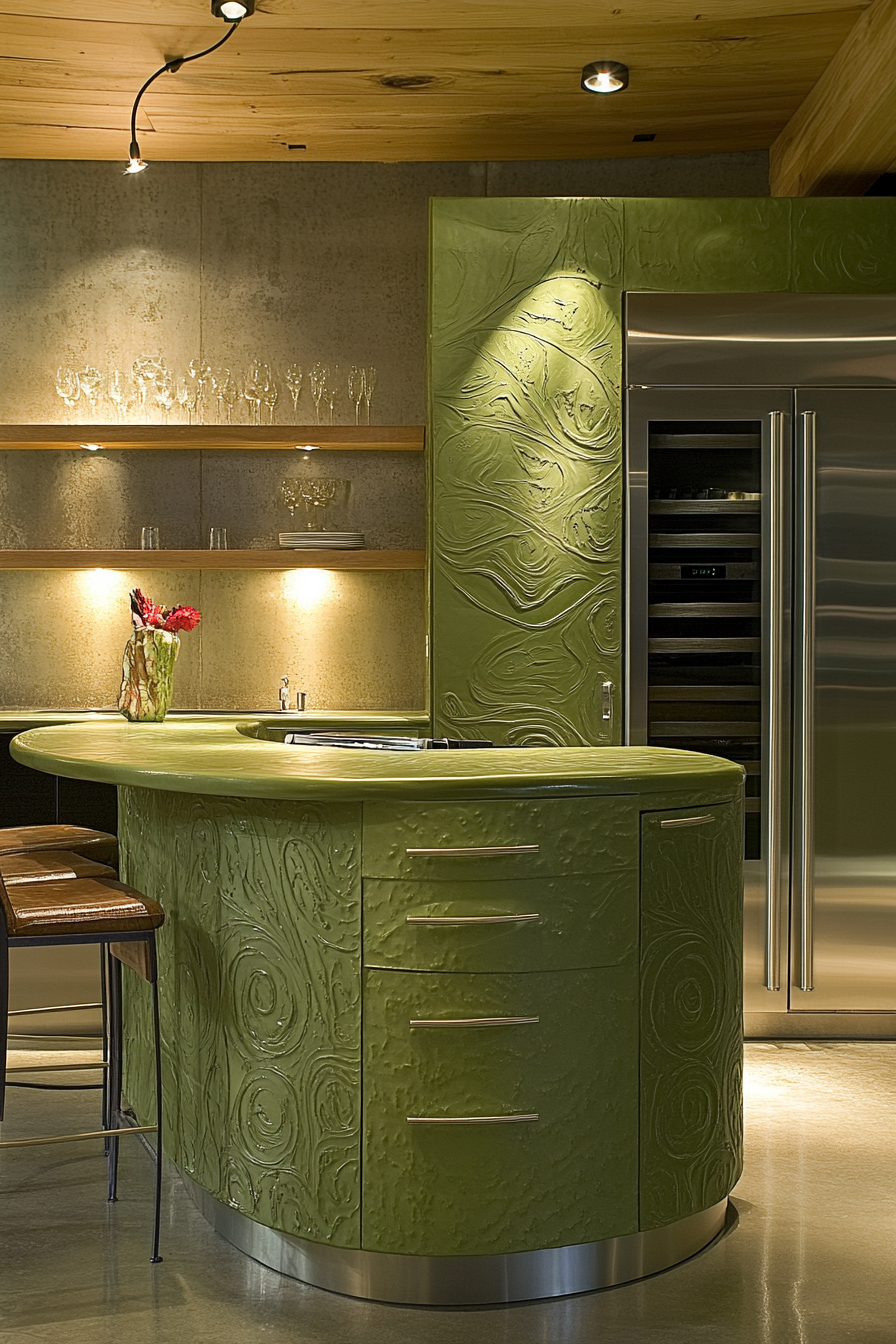 green-kitchen-cabinets