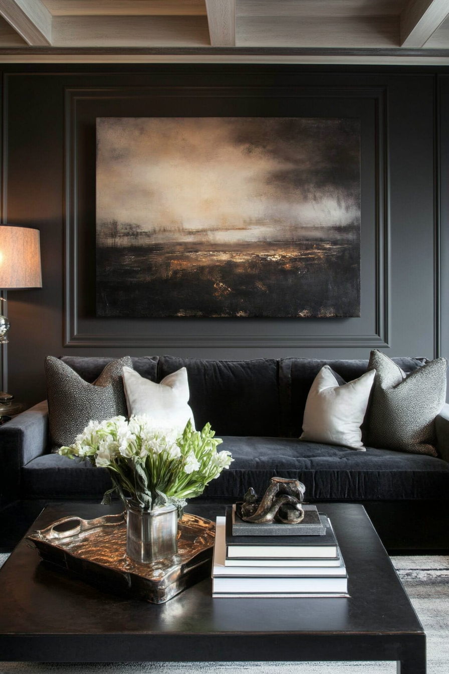 black-sofa-living-room-decor