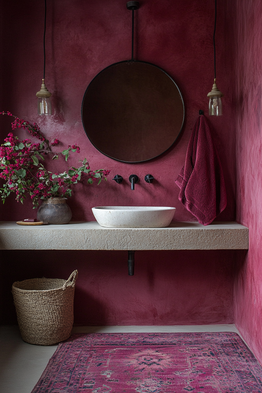 burgundy-bathroom