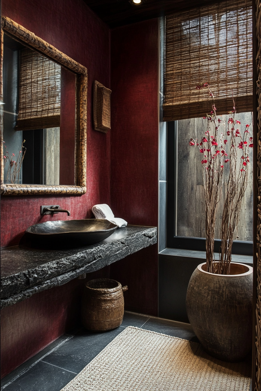 burgundy-bathroom