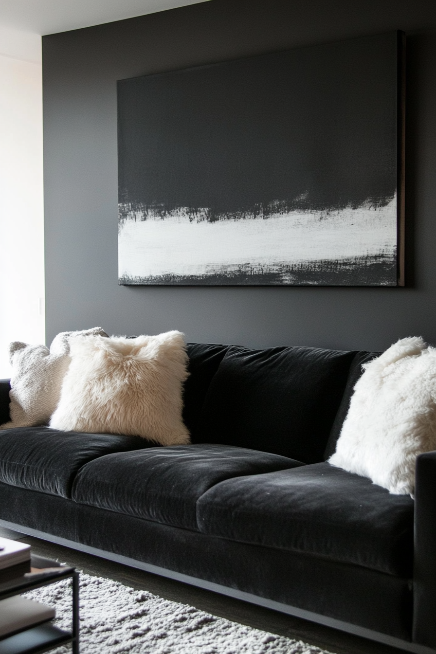 black-sofa-living-room-decor