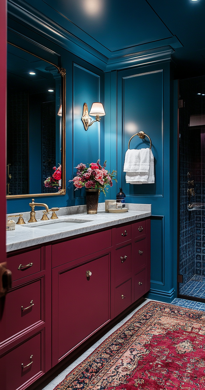 burgundy-bathroom