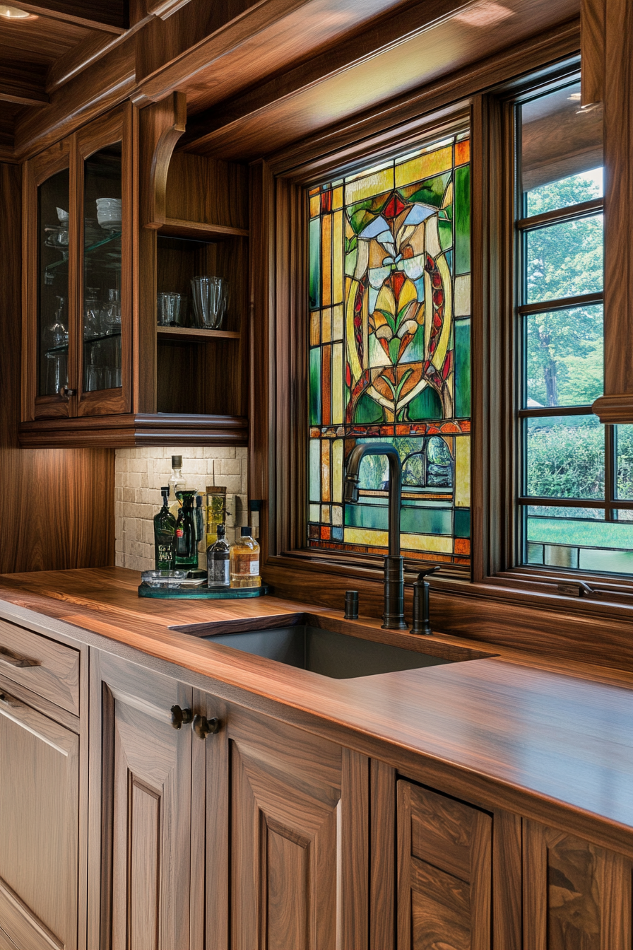 walnut kitchen cabinets