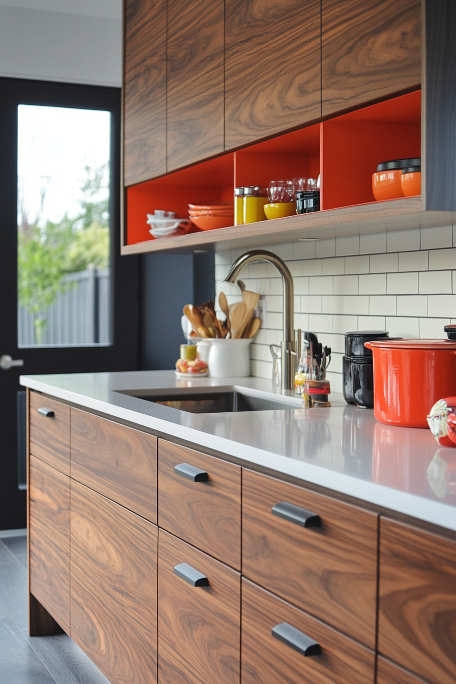 walnut kitchen cabinets