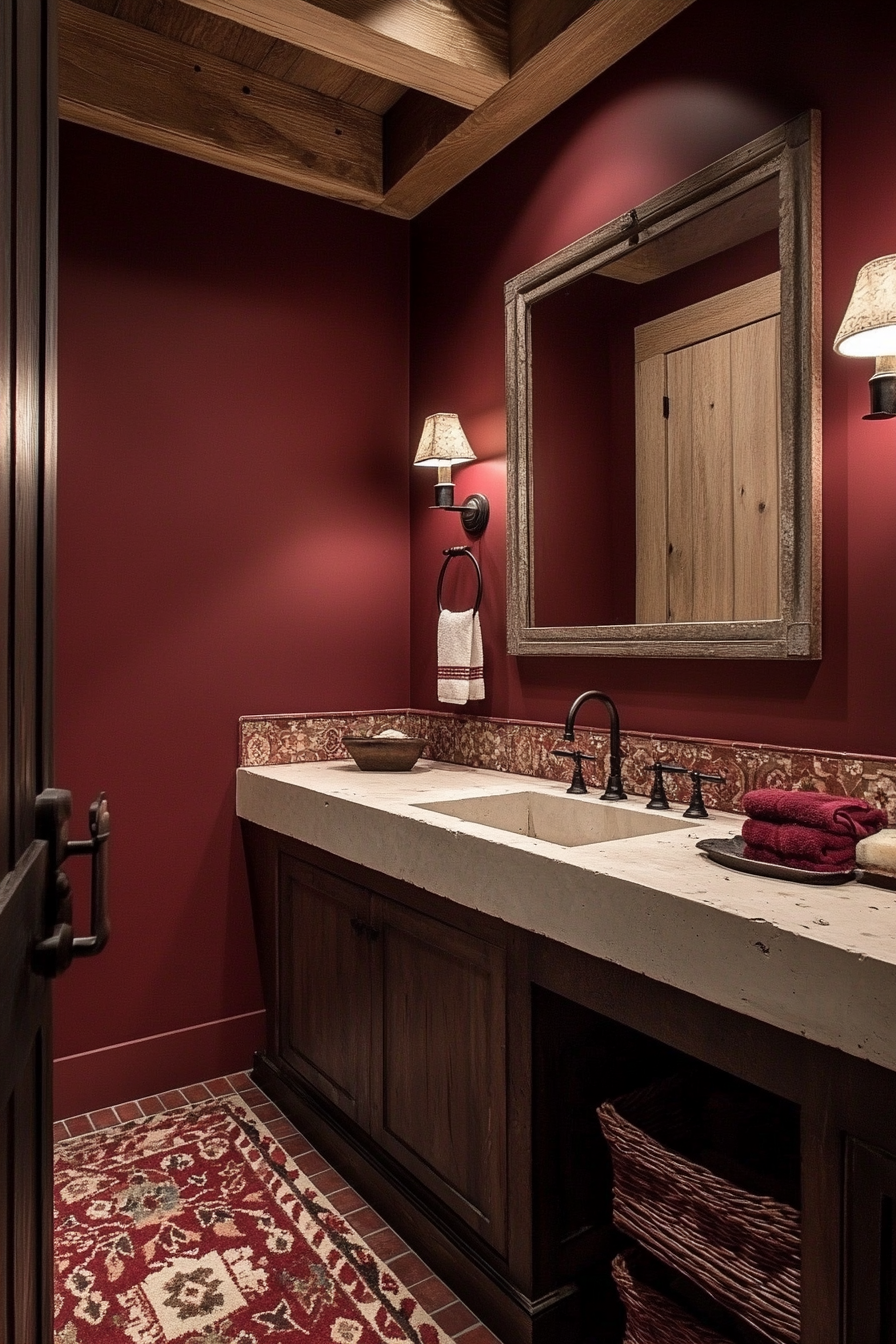 burgundy-bathroom