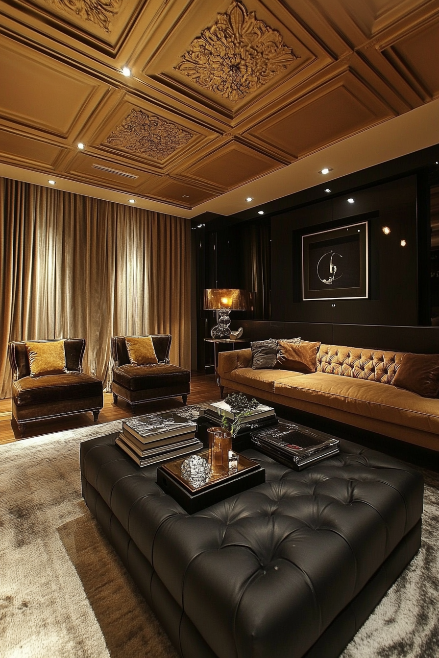 moody vintage living room