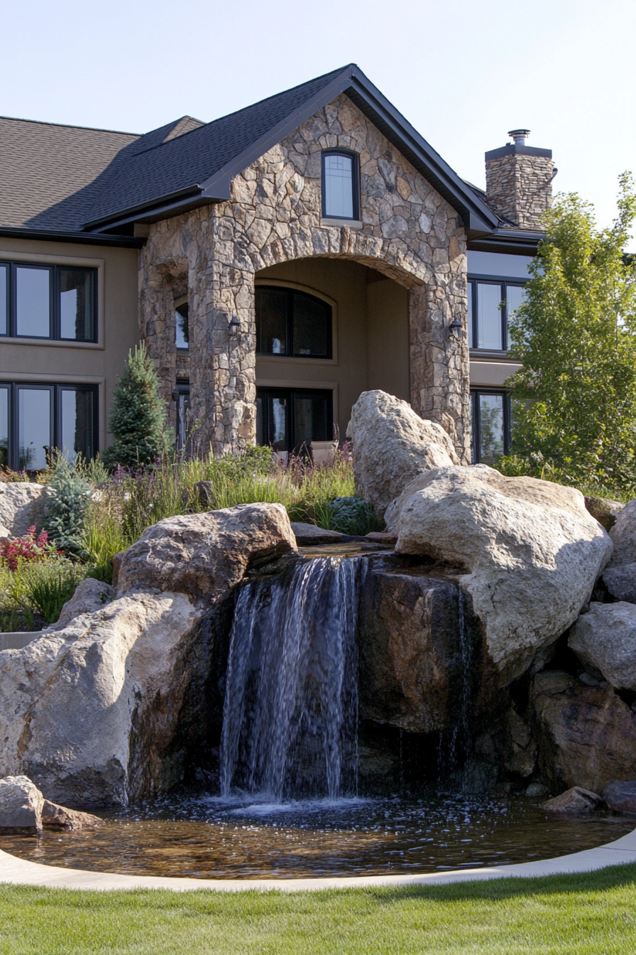 Front-yard-rock-landscaping-idea