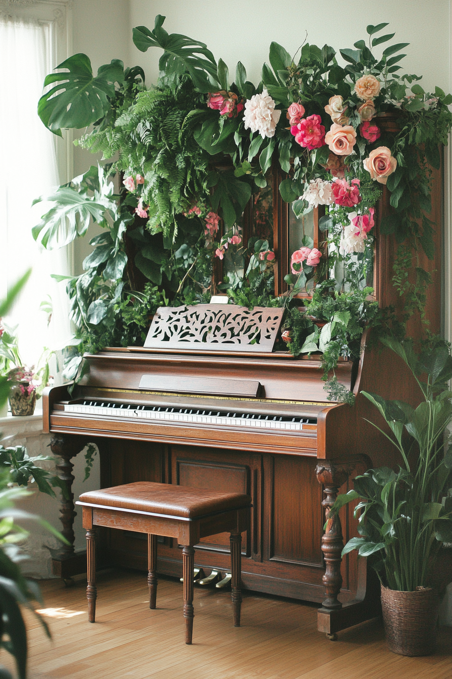 upright piano decor