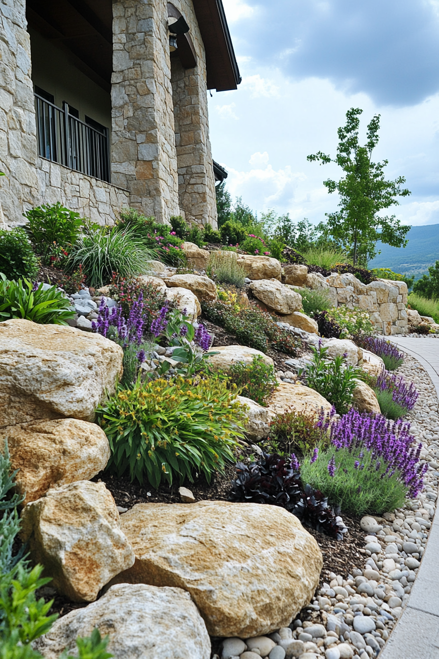 Front-yard-rock-landscaping-idea