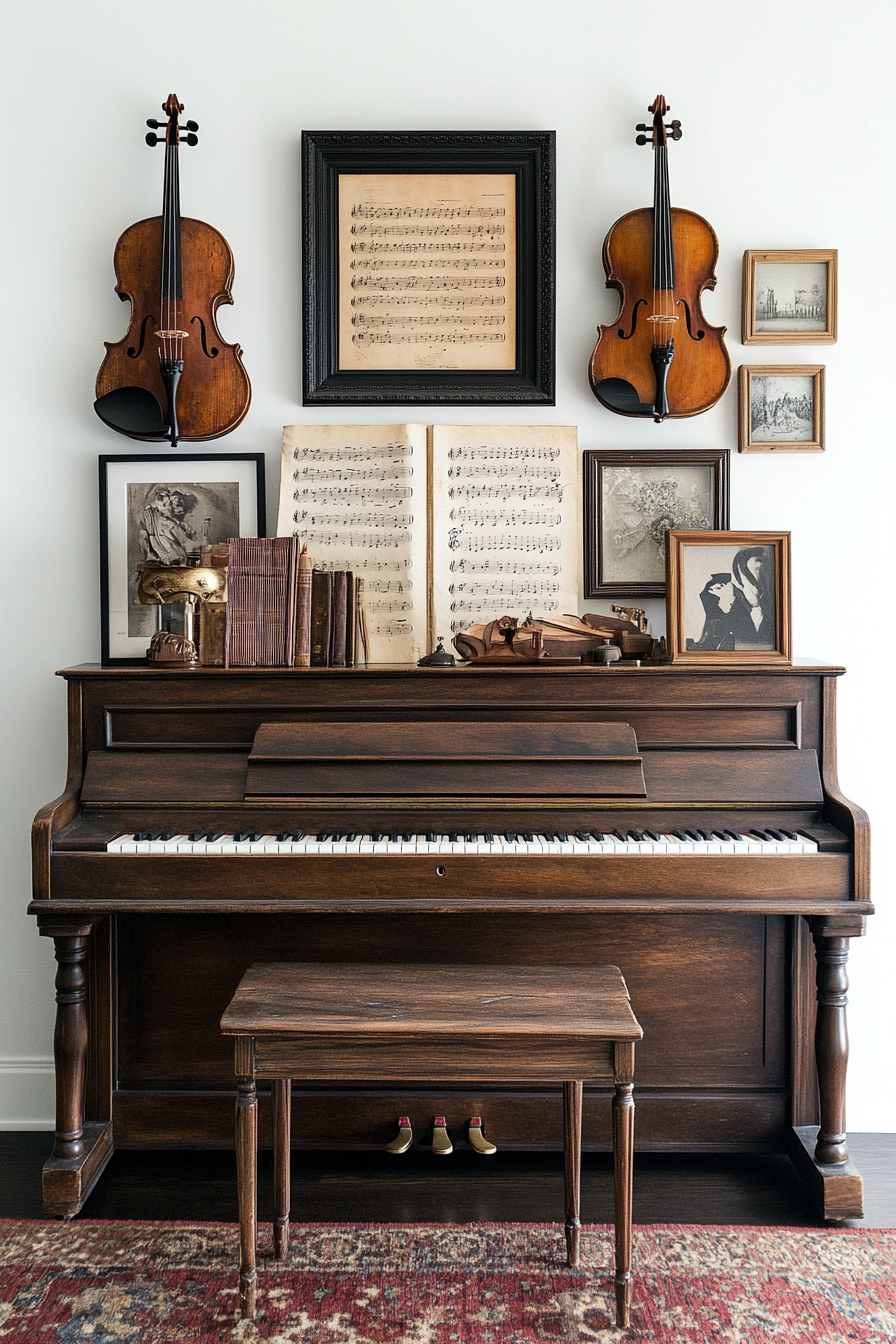 upright piano decor
