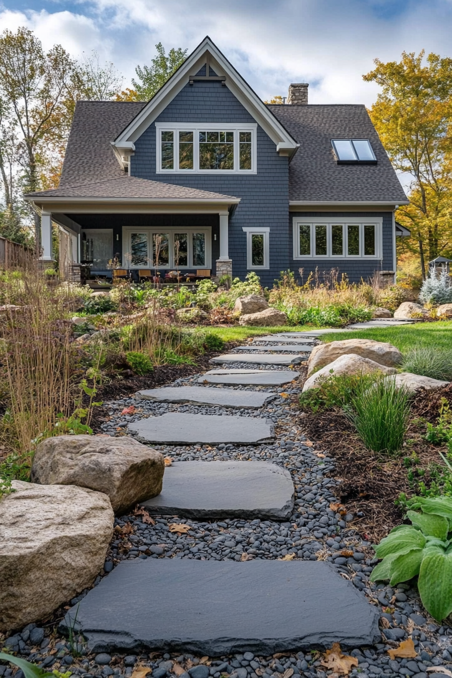 Front-yard-rock-landscaping-idea