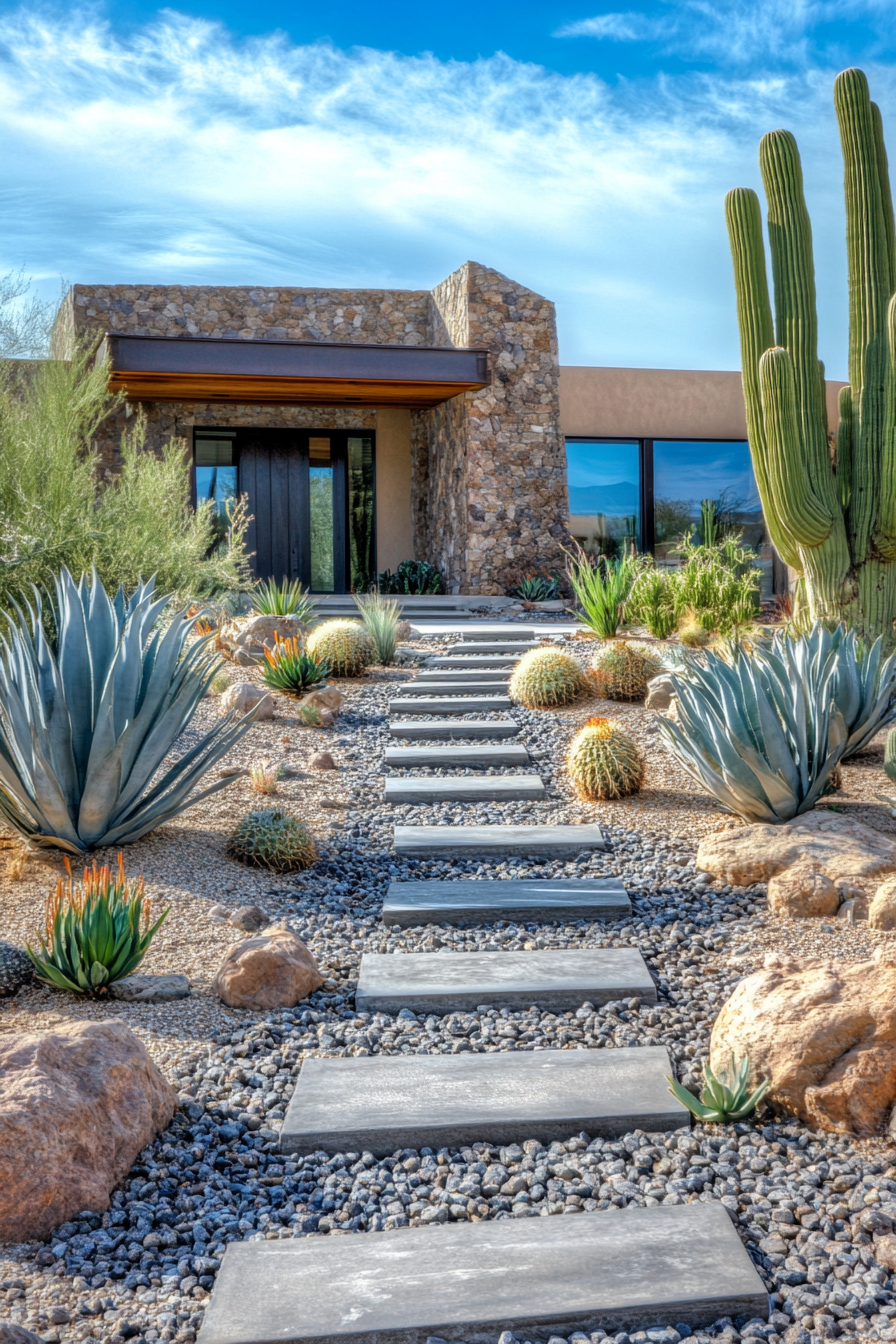 Front-yard-rock-landscaping-idea